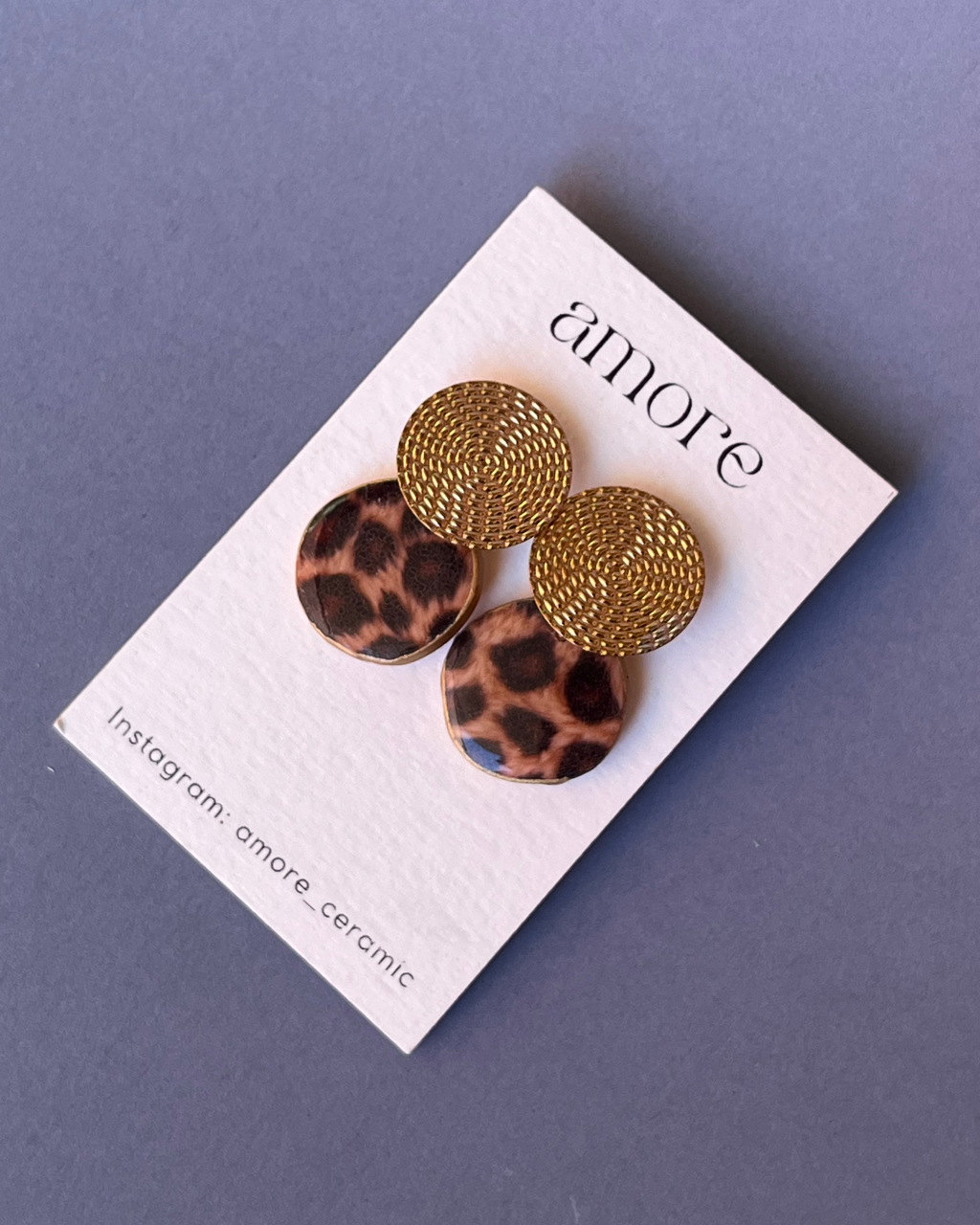 Pendientes largos con estampado de Leopardo